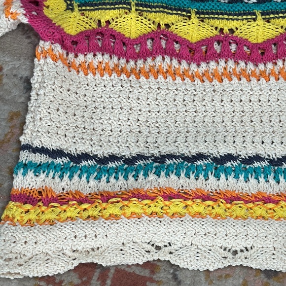 Zara Multi‎ Color Cream Crotched Cropped Cap Sleeve Top - medium - Picture 11 of 17